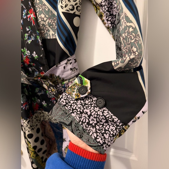 ETRO Milano Colorful Patchwork Belted Trench Coat - Picture 10 of 16